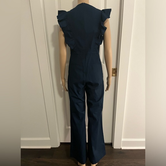 Sea New York navy blue ruffle jumpsuit with pockets - Picture 3 of 3